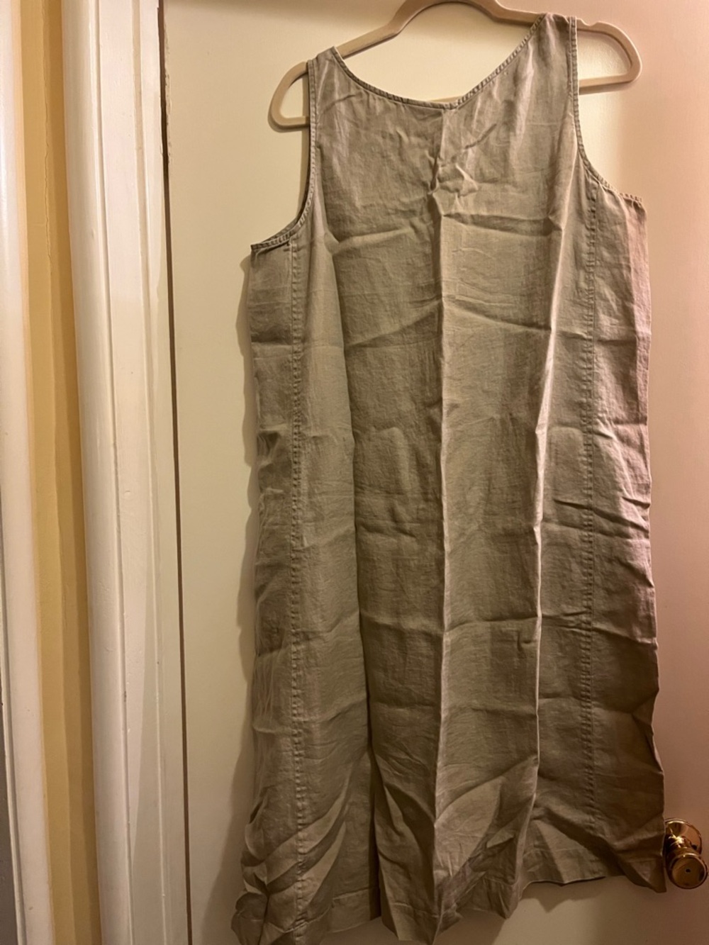 J. Jill Sleeveless Linen-Blend MidiDress in Light Khaki - Picture 2 of 3